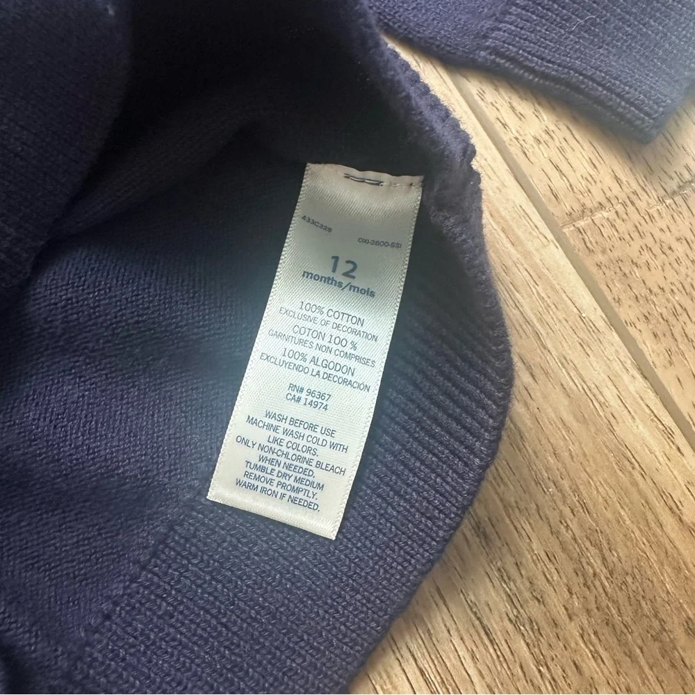 NWT! Oshkosh B’Gosh Infant‎ Girl’s Sweater, Navy, Heart Love, Winter, 12m